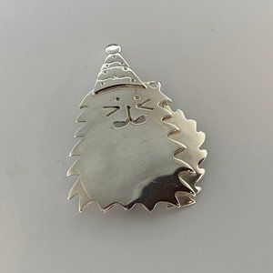Vintage Mexico SU Sterling 925 Fluffy Birthday Cat Brooch